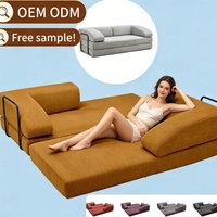 Canapé modulaire moderne pliable en tissu compressé pour salon, canapé inclinable sans pieds, ensemble de meubles de salon