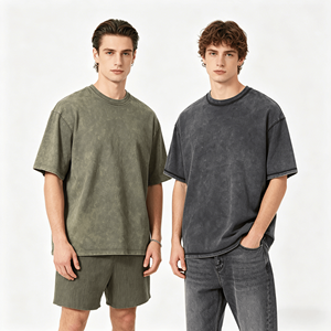 T-shirts personnalisés avec logo en strass, t-shirts DTG à manches courtes de qualité supérieure, taille plus, t-shirts imprimés à l'acide pour hommes - Product Image 2