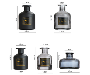 Büyük göbek geniş ağız yuvarlak 100ml <span class=keywords><strong>200ml</strong></span> çok renkli buzlu özel etiket lüks kamış difüzör şişeleri toptan cam şişe - Product Image 6