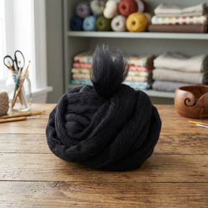 Couleur noire 100% fil de laine mérinos naturel laine de qualité supérieure pour tricoter et tisser en laine de qualité supérieure - Product Image 2