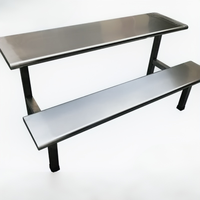 Moderner Minimalistischer Rechteckiger Esstisch aus Edelstahl mit Stauraum für Esszimmer-Möbel, Restaurants, Cafeterien und Fast-Food-Lokale