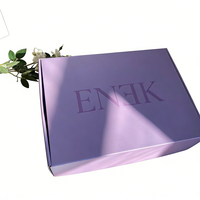 Luxuriöse Lila Papier-Geschenkbox mit Matt-Laminierung Individuelles Logo Recycelt für Make-up Haar Socken Pelz-Großhandel Kosmetikverpackung