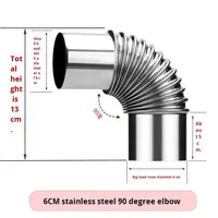Coude de cheminée en acier inoxydable pour poêle à bois, chauffage extérieur domestique, évacuation des fumées, ventilation, Chine