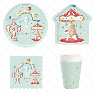Juego de Vajilla Desechable Damai para Fiestas, Platos, Vasos, Servilletas, Tenedores, Cuchillos, Cucharas de Papel, Decoración para Fiestas de Cumpleaños - Product Image 3