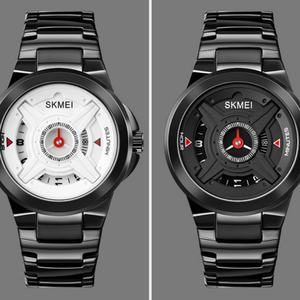 Montre à quartz pour homme Skmei 1699, design professionnel, concept de roue créative, loisirs, sport, personnalité, verre, alliage, aiguille, acier inoxydable - Product Image 4