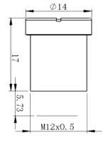 Objectif M12 14 mm EFL, format d'image 1/3'', 6 MP, iris F5.6 pour l'identification et la numérisation de documents