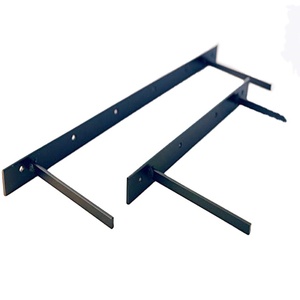 ソリッドスチールブラックフローティング棚ブラケット3mm-5mm厚トライアングルラストプルーフ見えない棚サポートネジ付き - Product Image 2