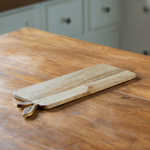 Vente chaude planche à découper en bois naturel avec poignée en forme de feuille décor de cuisine en bambou écologique pour viande fromage légumes - Product Image 1