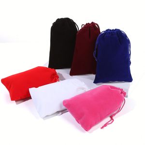 Bolsa de Terciopelo Azul Oscuro de 9x12 cm con Cordón, Bolsa de Regalo para Recuerdos de Boda, Bolsa de Terciopelo con Logotipo Impreso - Product Image 5
