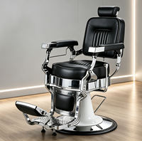 Fauteuil de barbier classique haut de gamme, inclinable et réglable, avec vérin hydraulique, pour salon de coiffure et équipement de barbier