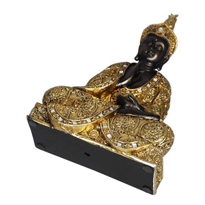 Estatua de Buda de meditación sentado tailandesa de color dorado para decoración del hogar <span class=keywords><strong>zen</strong></span> de resina de mesa, venta al por mayor - Product Image 4