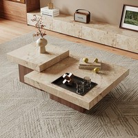Table basse carrée en pierre naturelle, base solide, style Wabi minimaliste, Nankang Jiangxi, pour salon, canapé, décoration, meubles