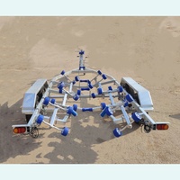 Remorque pour bateau de 1330 kg de capacité de charge, 6,5 m, galvanisée à chaud, avec rouleaux oscillants, à vendre