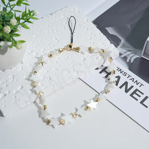 Haute qualité blanc coquille papillon trèfle à quatre feuilles perlé <span class=keywords><strong>chaîne</strong></span> de <span class=keywords><strong>téléphone</strong></span> portable été plage mode amour coeur <span class=keywords><strong>téléphone</strong></span> lanière <span class=keywords><strong>chaîne</strong></span> - Product Image 5