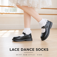 Chaussettes de ballet en dentelle pour enfants avec ourlet jupe, chaussettes de danse pour filles, pour spectacle de scène, costume de fête, fournisseur en gros