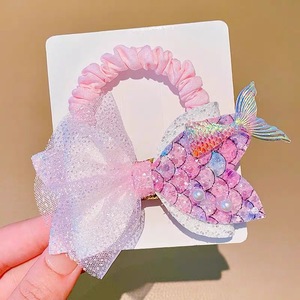 Новая весенняя резинка для волос «Хвост Русалки» для девочек, красивая тканевая резинка-петля для украшения, текстильные поделки для принцесс - Product Image 4