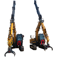 Prix de la grue télescopique hydraulique, attache pour machines forestières, 3 secteurs de flèche