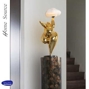 Escultura Decorativa de Cristal y Acero con Figura Creativa de Home Source, Decoración de <span class=keywords><strong>Piso</strong></span> para Entrada, Hotel, Empresa, KTV, Arte Decorativo de Lujo Ligero - Product Image 5
