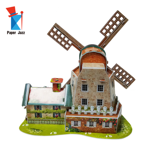 กล่องดนตรีที่กำหนดเองกระดาษโมเสคของเล่นเด็กในบ้านกังหันลมดัตช์ - Product Image 3