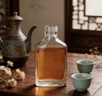 Bouteille de vin en verre carrée mini de 90 ml, vide, petit récipient à spiritueux avec couvercles hermétiques – Outil indispensable, best-seller