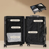 24 Valise de voyage en aluminium 20 Valise à roulettes Roue universelle 26 Anti-chute Durable Mot de passe Valise de 28 pouces