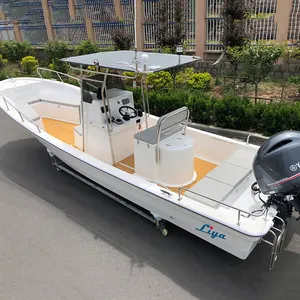 Lianya 7.6m中控台船玻璃纤维金枪鱼渔船出售