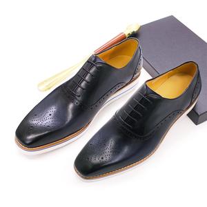 Chaussures habillées en cuir véritable et chaussures Oxford pour homme, chaussures habillées de cérémonie, chaussures habillées décontractées pour homme, chaussures en cuir faites à la main de marque - Product Image 3