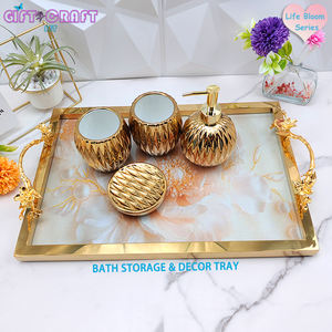 Plateau moderne simple plateau en métal doré en acier inoxydable pour mariage hôtel salle de bain décor coiffeuse plateau approprié décoration de la maison - Product Image 6