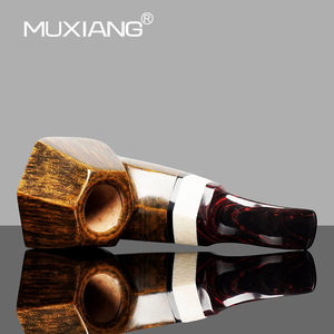 Muxiang Briarwood Pipe Bent Type Handmade Solid Wood Tobacco Pipe for Men - Product Image 2