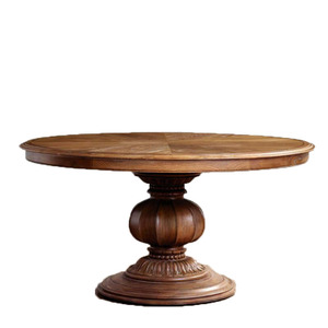 <span class=keywords><strong>Tavolo</strong></span> da Pranzo Rotondo <span class=keywords><strong>Allungabile</strong></span> in <span class=keywords><strong>Legno</strong></span> di Quercia, Stile Tradizionale Francese - Product Image 1