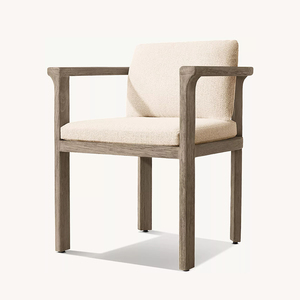 Ensemble de salle à manger en teck de style moderne pour l'extérieur, chaises et table durables pour jardin, patio, hôtel ou villa, parc - Product Image 2
