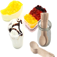 Petite cuillère en bambou écologique couverts biodégradables jetables mini cuillère en bois imprimée de logo personnalisé pour la crème glacée