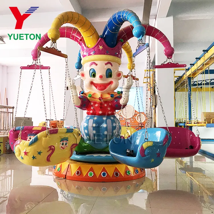 12 Seats China Supplier Small Luxury Clown Cartoon Equipment Family Amusement Park Rides Rotating Swing Flying Chair For Sale