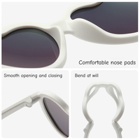 Lunettes de soleil pour bébé de 0 à 3 ans, flexibles en TPEE, monture intégrale, antidérapantes, légères, polarisées, protection UV400, forme cœur
