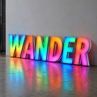 Enseigne LED extérieure personnalisée de grande taille pour entreprise, en acrylique, RGB programmable, néon dynamique, animée, télécommandée, arc-en-ciel