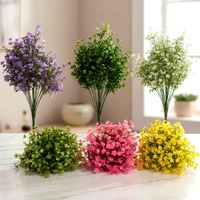 Flores Artificiales de Eucalipto de Alta Calidad, Simulación de Plantas de Arbustos de Plástico en Múltiples Colores, Decoración para el Hogar y Hoteles para Fiestas
