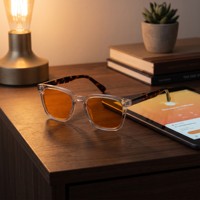 Meilleur sommeil - Lunettes de protection anti-lumière bleue certifiées CE avec verres CR39 orange pour la nuit et la protection des yeux devant les écrans d'ordinateur, pour hommes et femmes