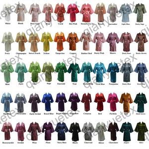 تخفيضات هائلة بلون واحد حرير ساتان كيمونو رداء نسائي لحفلات الزفاف فستان حفلات الصباح ثلاثة أرباع كم زفاف وصيفة العروس - Product Image 4