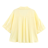 Camisas DE LINO DE manga ancha a la moda 2025 al por mayor, camisas de tira para mujer, ropa de otoño cómoda informal, Tops de mujer a la moda