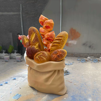 Sculpture personnalisée en résine et fibre de verre en forme de pain, nuage ou gâteau, motif dessin animé mignon, pour décoration de magasin