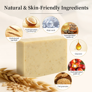 Jabón Exfoliante Artesanal de Marca Blanca con Avena y Aceite de Coco - Limpiador Antiinflamatorio, Iluminador e Hidratante <span class=keywords><strong>para</strong></span> Todo Tipo de Piel - Product Image 3