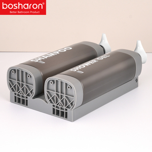 Bán Buôn Tùy Chỉnh Tự Dính ABS Nhựa Báo Chí Chất Lỏng Xà Phòng Dispenser Chủ 500 Ml * 2 Trong 1 Tường Gắn Kết Dầu Gội Dispenser Chai - Product Image 2