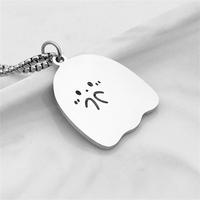 Ensemble de bijoux de couple de mode miroir poli en acier inoxydable collier pendentif anime personnalisé