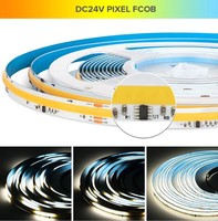 Bande lumineuse LED intelligente COB bicolore 576LED Effet d'eau qui coule Télécommande Contrôleur SPI 24V WS2811 IP20
