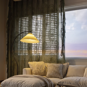 Tenda in <span class=keywords><strong>Pizzo</strong></span> Trasparente Bianca e Verde Scuro con Motivi Floreali in Stile Pastorale <span class=keywords><strong>Francese</strong></span> <span class=keywords><strong>per</strong></span> Camera da Letto e Soggiorno - Product Image 4