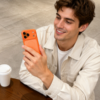 Coque Magnétique Originale Givrée à Texture Vague 3D pour iPhone 18 17 Pro Max avec Protection d'Objectif et Antichoc
