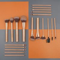 Pinceaux de maquillage cosmétiques de luxe haut de gamme, marque privée, pinceaux de maquillage professionnels, ensemble de pinceaux de maquillage dorés pour le maquillage quotidien