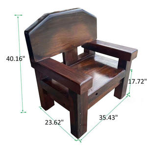 Fauteuil <span class=keywords><strong>en</strong></span> <span class=keywords><strong>bois</strong></span> massif de style ancien avec jointure à mortaise et tenon, mobilier de salon pour petit appartement - Product Image 4