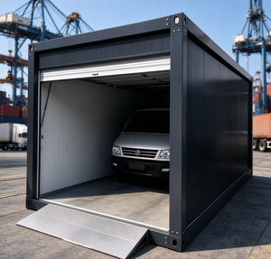 Maison conteneur préfabriquée OEM ODM, garage conteneur avec porte à enroulement et rampe de chargement pour le stockage en <span class=keywords><strong>location</strong></span> - Product Image 1