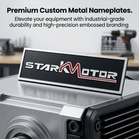 Plaques signalétiques extérieures en métal brossé gravées, étiquettes nominatives en aluminium anodisé pour l'identification des équipements moteurs et électriques